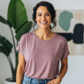 Person in a trendy blended fabric t-shirt